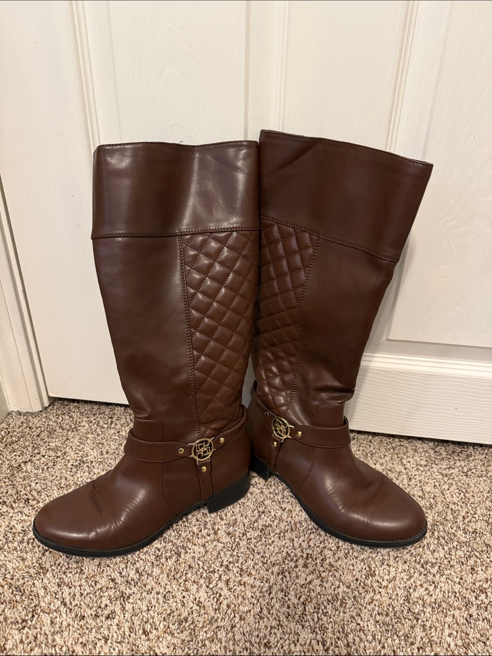 Liz Claiborne Brown Quilted Over-the-Knee Riding Boots